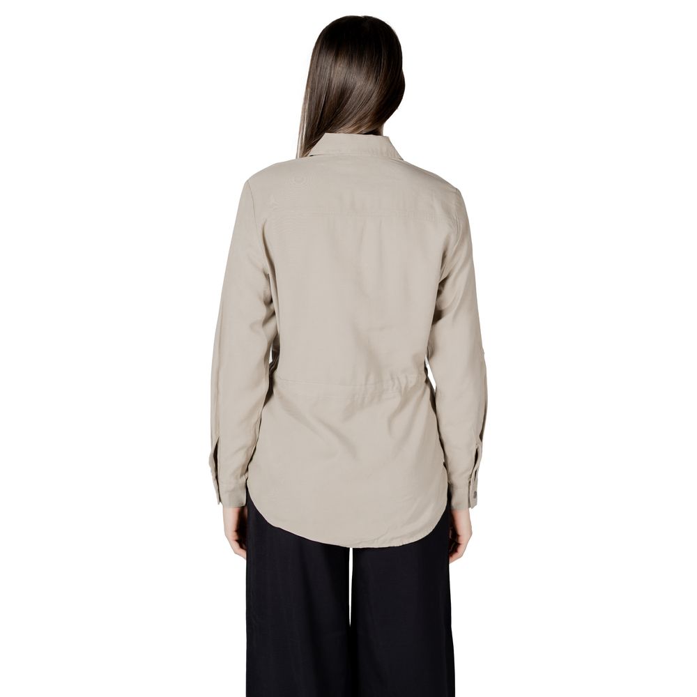 Only Beigefarbene Viskose-Bluse
